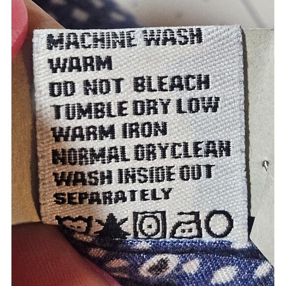 Steve’s Jeans Women’s Navy/White Top L Minimalist Chic Monochrome Patterncore - Picture 8 of 13